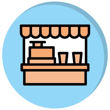 Mağaza. Web simgesi basit illüstrasyon