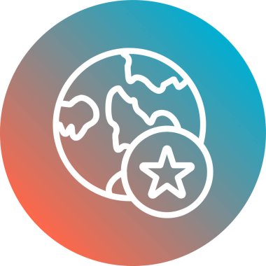 Bir dünya gezegen simgesinin vektör illüstrasyonu