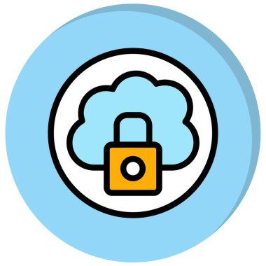 bulut güvenlik vektör simgesi