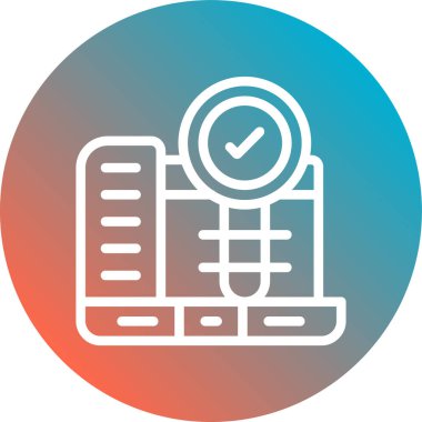 kontrol listesi yuvarlanmış simge, vektör illüstrasyonu