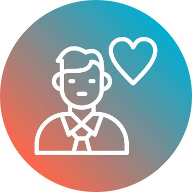 Kalbi olan adam, basit bir simge.