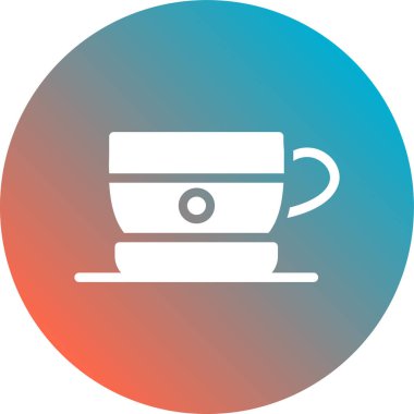 Kahve fincanı düz daire simgesi, vektör illüstrasyonu