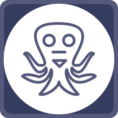 Ahtapot. Web simgesi basit illüstrasyon