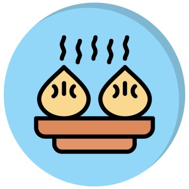 Şirin bir çizgi film karakteri ve termometrenin vektör çizimi