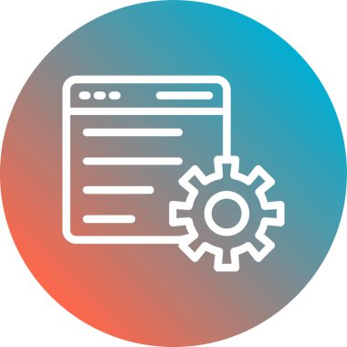 Web vektörü düz çizgi simgesi