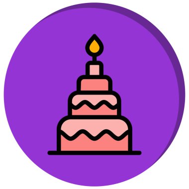 Kek. Web simgesi basit illüstrasyon