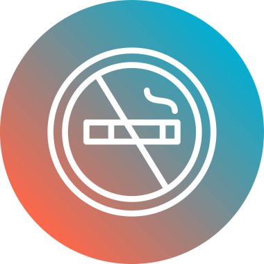 dumanı tüten düz daire vektör simgesi dekoru