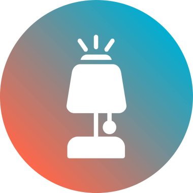 Düz renk dizaynlı lamba simgesi. Uzun gölge efektli beyaz izole arkaplan üzerindeki lamba vektör çizimi