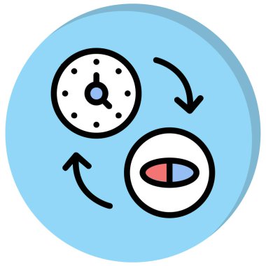 Saat simgesi vektör illüstrasyonu