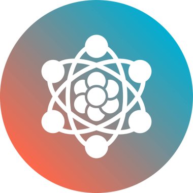 Atomun bir simgesinin vektör çizimi