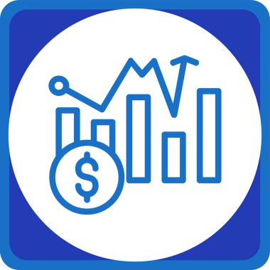 Dolar büyüme simgesi modada izole edilmiş arka plan