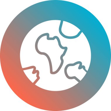 Modern dünya haritası simgesinin vektör çizimi