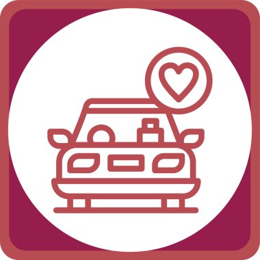 Bir araba simgesinin vektör illüstrasyonu