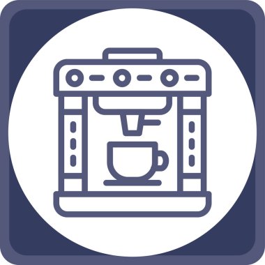 Kahve makinesi. Web simgesi basit illüstrasyon