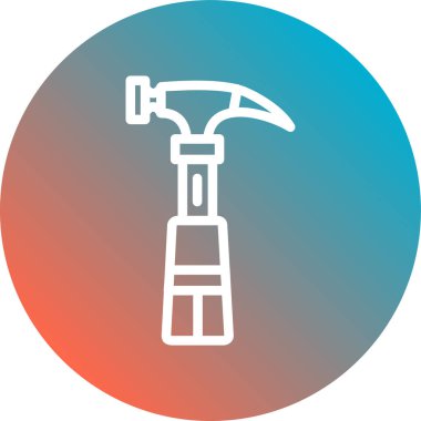 Çekiç ve çivi simgesi, vektör illüstrasyon tasarımı