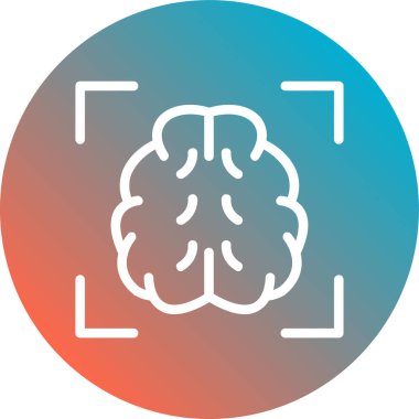 beyin ikonu vektör illüstrasyonu