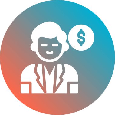 Para simgesi olan iş kadını