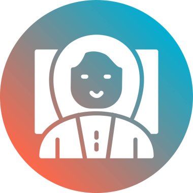 Yuvarlak maske takan bir adamın vektör çizimi