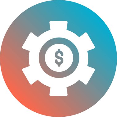 Dolar vektör simgesi. iki renkli düz sembol, dolar ve yuvarlak açılar. mavi ve gri renkler çizilir