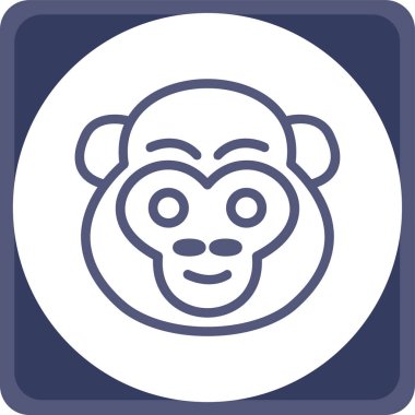 Maymun. Web simgesi basit tasarım