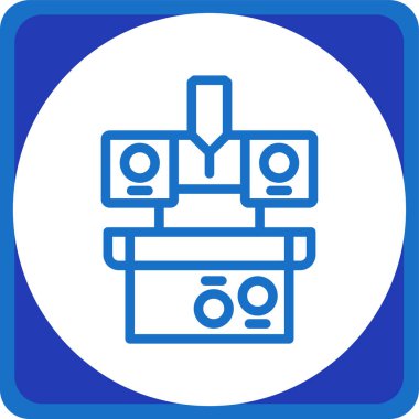 Bir benzin istasyonunun vektör illüstrasyonu