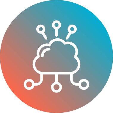 Bulut hesaplama simgesi vektör illüstrasyonu