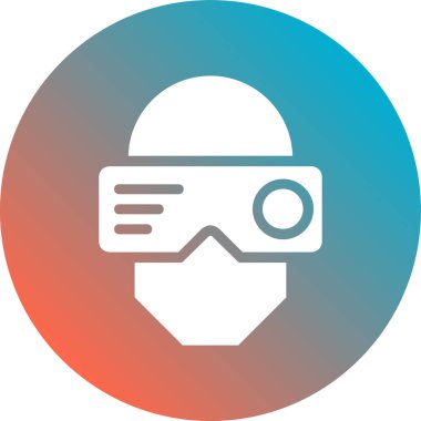 vr gözlük simgesi, vektör illüstrasyonu, düz tasarım