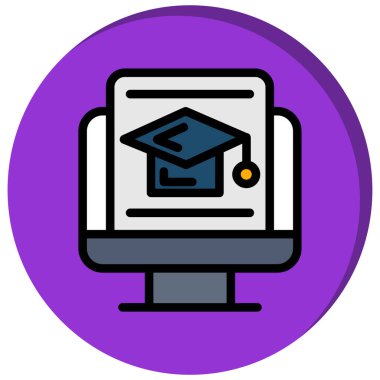 çevrimiçi eğitim ikonu vektör illüstrasyonu