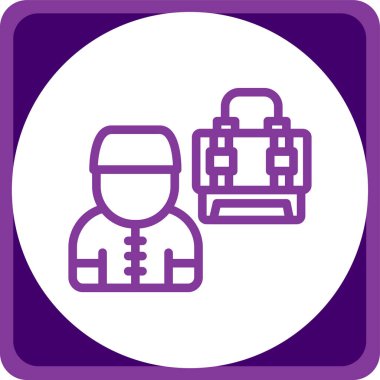 Çantalı bir adamın vektör simgesi