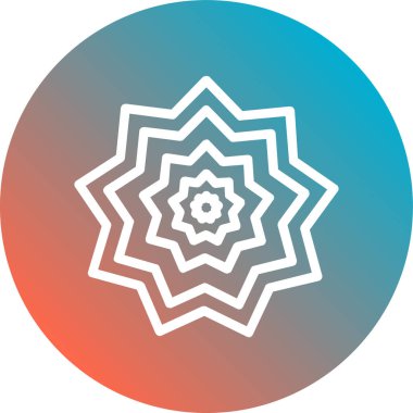 güzel Hint mandala vektör çizgisi simgesi