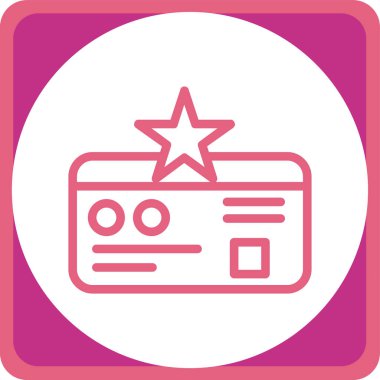 bilet kartı simgesi, vektör illüstrasyonu