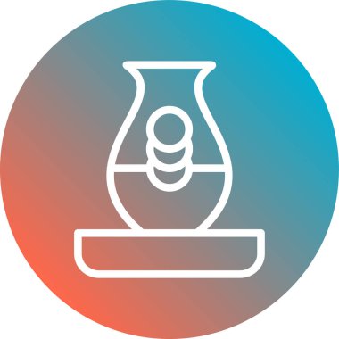 Eşsiz nargile vektör çizgisi simgesi