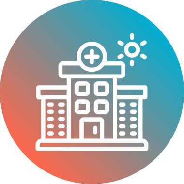 Hastane binası ikonunun vektör illüstrasyonu