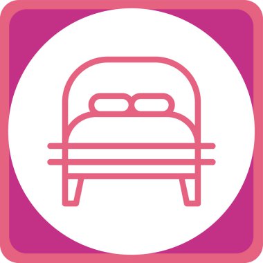 Yatağa. Web simgesi basit illüstrasyon