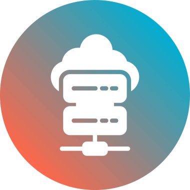 Bulut depolama simgesi. düz tasarım çizimi. bulut teknolojisi vektörü.