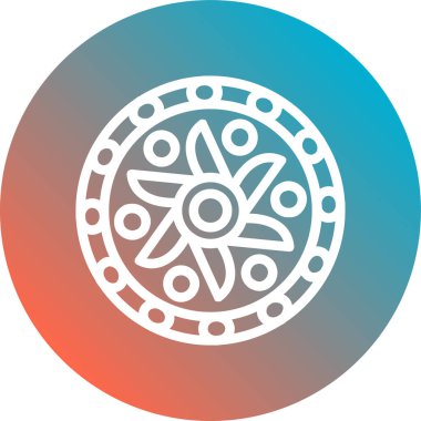 mavi ve kırmızı yuvarlak süsleme simgesi