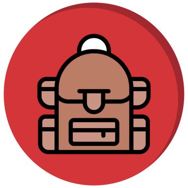 Sırt çantası simgesinin vektör çizimi