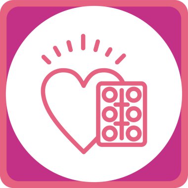 Kalp. Web simgesi basit illüstrasyon