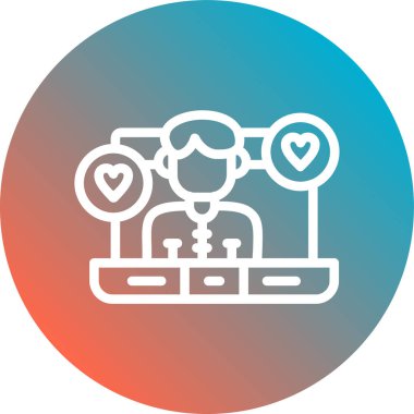 Kalbi olan bir adamın vektör simgesi