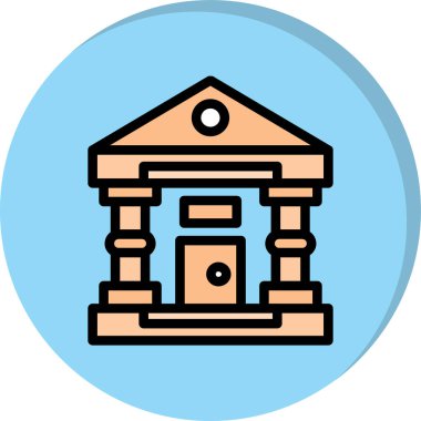 Bina. Web simgesi basit illüstrasyon