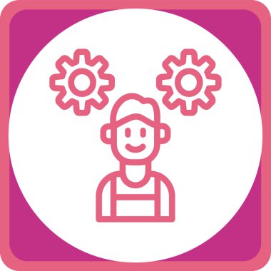 dişli ve simgenin vektör illüstrasyonu