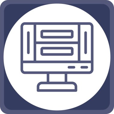 Bilgisayar. Web simgesi basit illüstrasyon