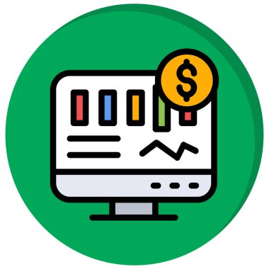 çevrimiçi iş rengi vektör illüstrasyonu