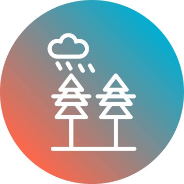 Bulut vektör simgesi olan güzel ağaç