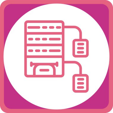 Sunucu. Web simgesi basit illüstrasyon