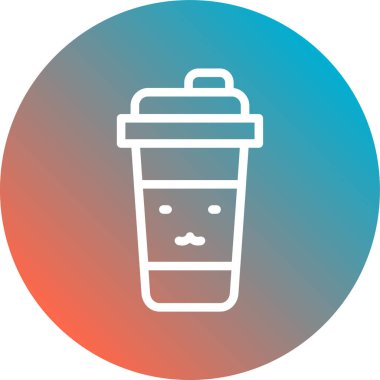 Kahve Kupası düz simgesi, vektör, illüstrasyon