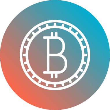Bitcoin simgesi, vektör çizimi