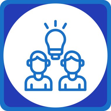 Beyaz bir dairede, lambalı bir adamın vektör simgesi