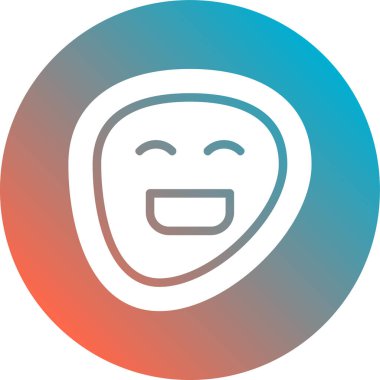 Mutlu yüz simgesi, basit vektör illüstrasyonu