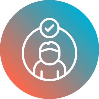 İnsanların ikon çizgisinin vektör illüstrasyonu. Güzel insanlar, simge, element olarak da kullanılabilir.